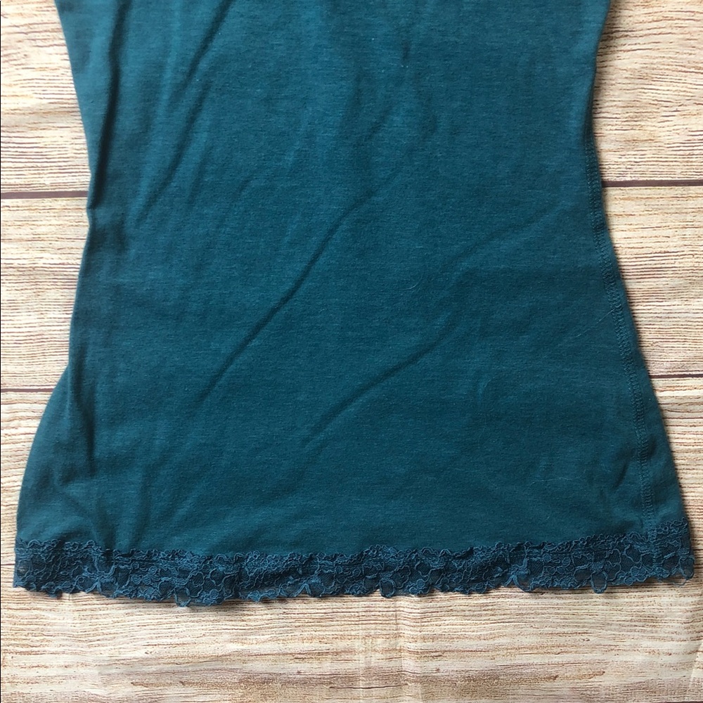 Y2K Teal Camisole with Lace‎ Detail - Picture 4 of 5